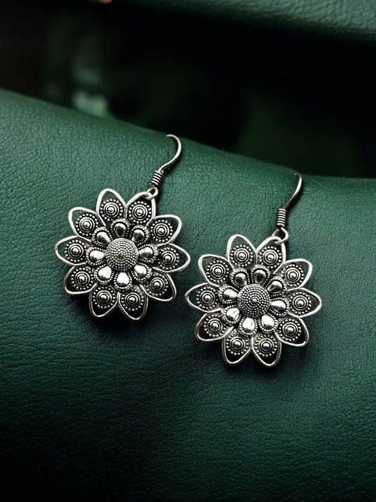 Oxidised Daily Wear Earrings | Affordable German Silver Hook Style Jewelry